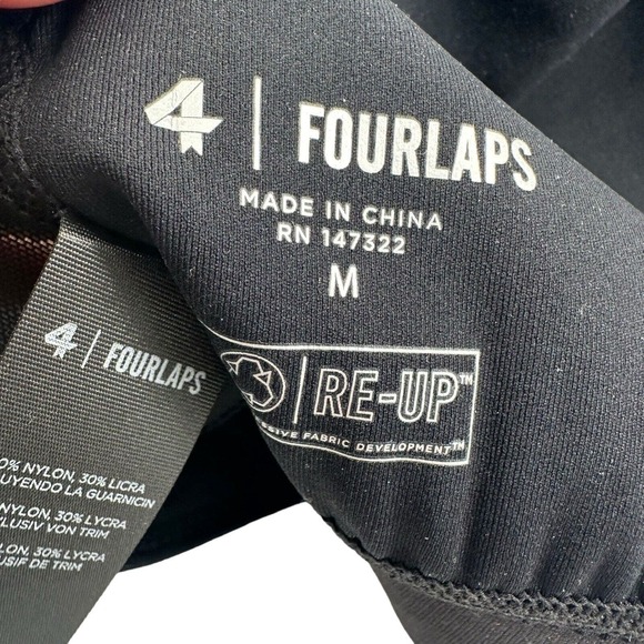 Four Laps FourLaps Circuit Sports Bra sz M Avocado Tuxedo Topo Swirl Mesh Back - Picture 5 of 10